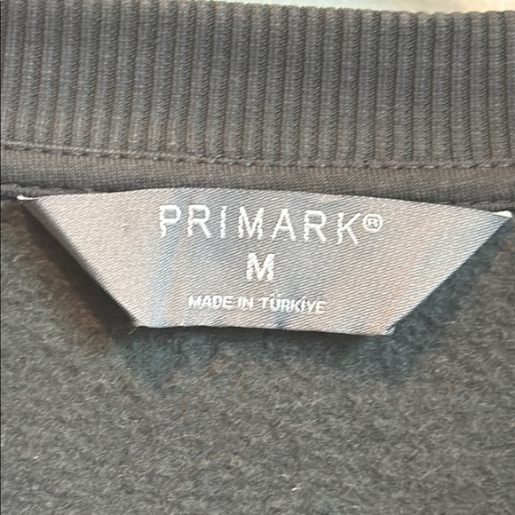 Primark Medium Black Cropped Sweatshirt with Sequin Stars Fleece Lined - Picture 5 of 10